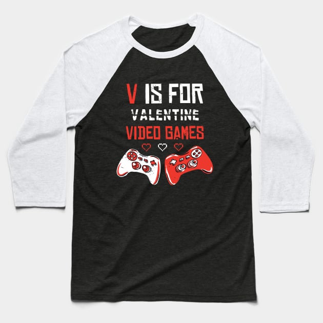 V is for Video Games #3 Baseball T-Shirt by XYDstore